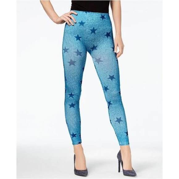 Hue First Looks Seamless Blue Star Leggings Small / Medium - Picture 1 of 3